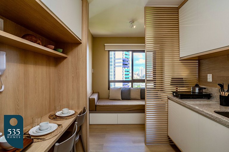 Quarto e sala super equipado na Federação