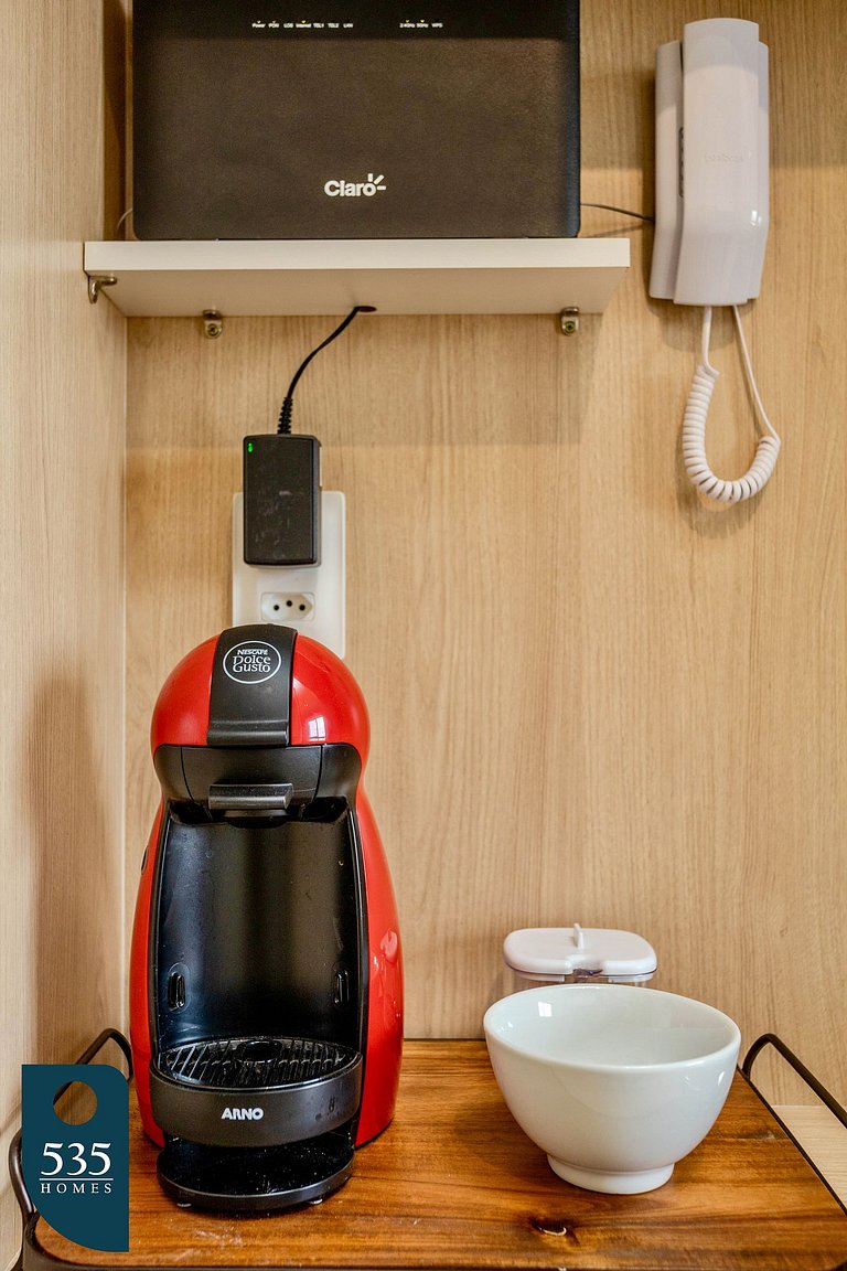 Quarto e sala super equipado na Federação