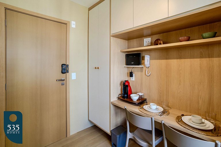 Quarto e sala super equipado na Federação