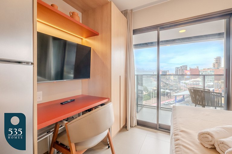 Studio na Barra com vista para o carnaval