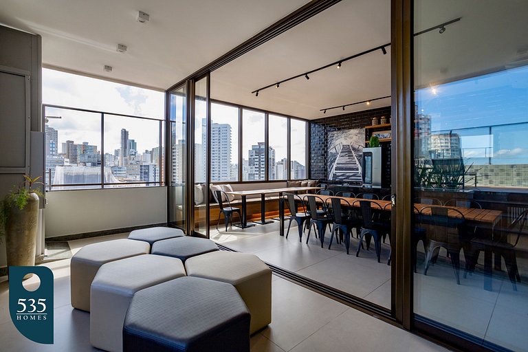 Studio na Barra com vista para o carnaval