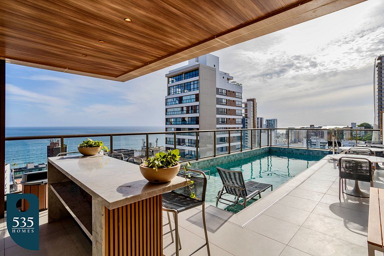 2 suites on a high floor in Barra with ocean view
