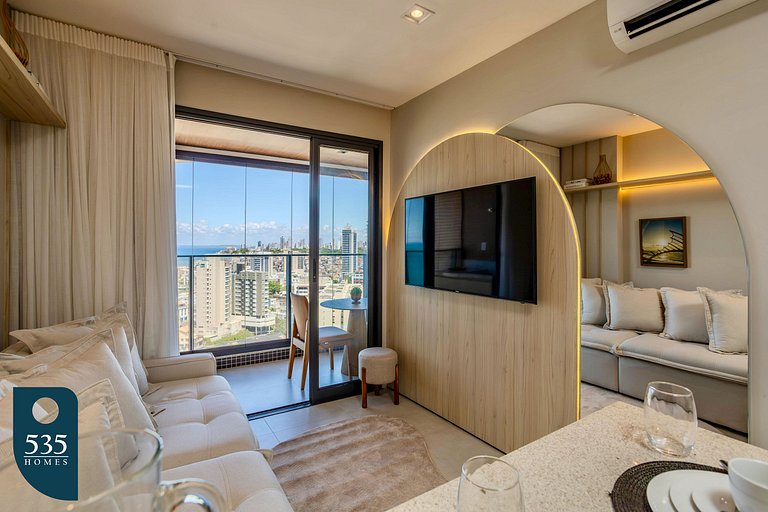 Apartamento com Vista Mar e Piscina no Rooftop