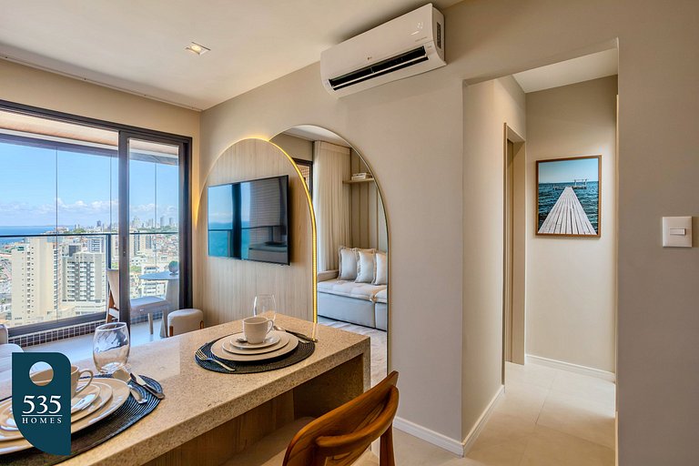 Apartamento com Vista Mar e Piscina no Rooftop