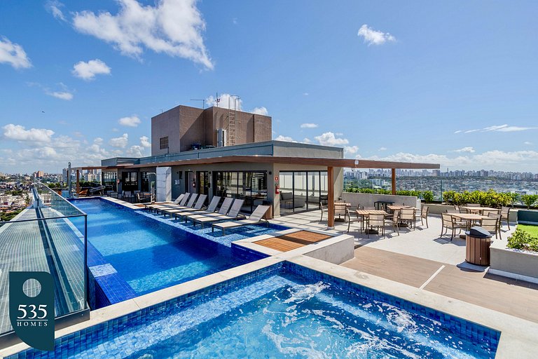 Apartamento com Vista Mar e Piscina no Rooftop