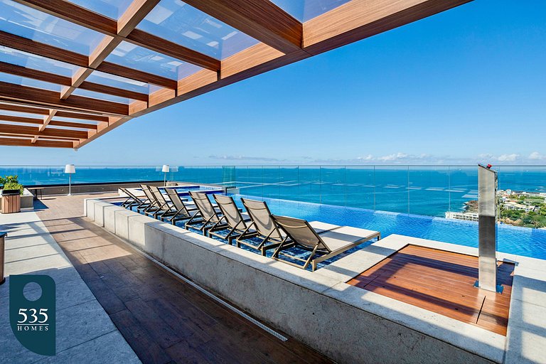Apartamento com Vista Mar e Piscina no Rooftop
