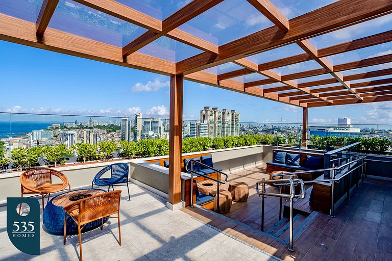 Apartamento com Vista Mar e Piscina no Rooftop