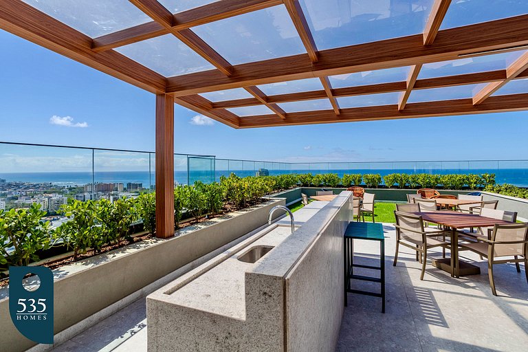 Apartamento com Vista Mar e Piscina no Rooftop