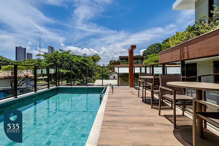 Apartamento moderno com piscina e próximo a Praia